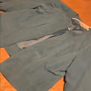 Dressbarn Faux Light Blue Suede Jacket